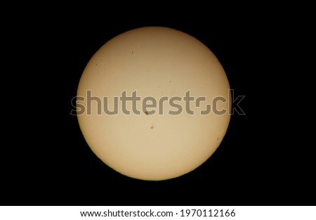 Sun close up view and sunspots. Solar astrophotography 
