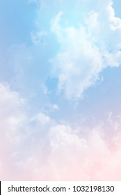 Sun And Cloud Background With A Pastel Color