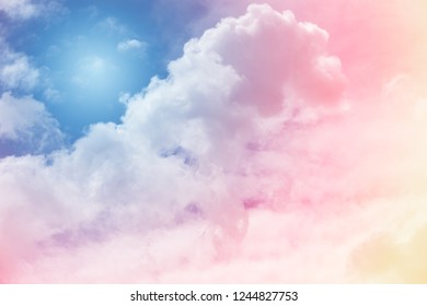 sun and cloud background with a pastel colored
