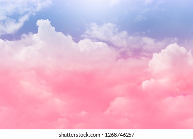 Sun and cloud background with a pastel colored
