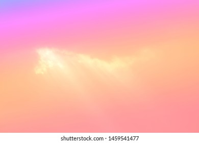 Sun and cloud background with a pastel colored