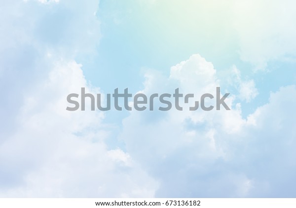 Sun Cloud Background Pastel Colored Stock Photo (Edit Now) 673136182