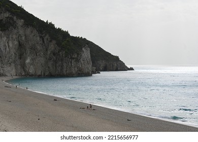 Sun And Cloud Over Mylos Beach Near Agios Nikitas On North West Corner Of Lefkada Island, Greece