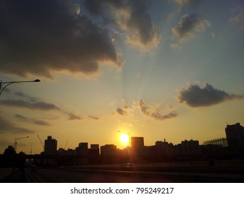 sun and cloud, sunset