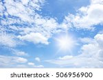 sun and clouds in the blue sky background.