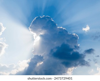 Sun comes out from behind the clouds landscape