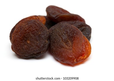 Sun Dried Apricots Isolated On White