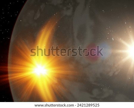 a sun flare in a space 