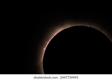 Sun Flares During Eclipse 2024
