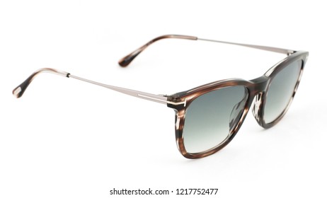 Sun Glasses On White Background Side View