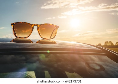 Sun Glasses At Sunset