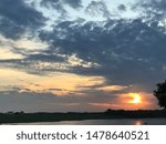 Sun going down over Leon, Iowa