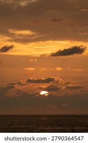 Sun is hiding behind the clouds