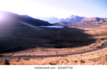 sun light mountain river
