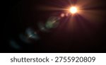 Sun Light Overlay. Sun rays overlay. Sun rays light isolated on black background, overlay design. transparent sunlight special lens light effect. abstract lens flare light over black background
