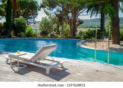 Sun Lounger Near Pool.