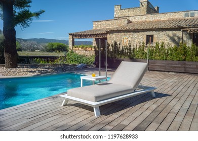 Sun Lounger Near Pool.