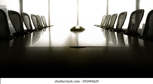 Sun Up In The  Morning  With Business Conference Room/ For  Business Grow Concept