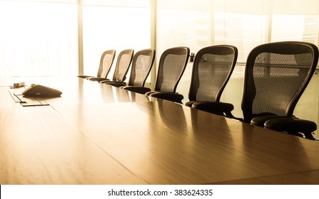 Sun up in the  morning  with business conference room.Light gold images./ For  business grow concept
