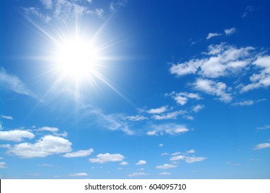 Sun On Blue Sky Backgrounds