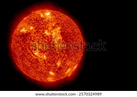 Sun on a dark background. Elements of this image furnished by NASA. High quality photo