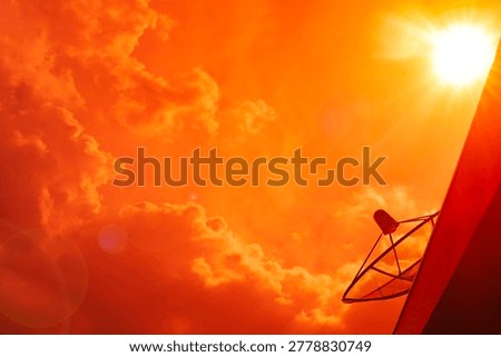 The sun and the orange sky and clouds represent the scorching heat of global boiling.