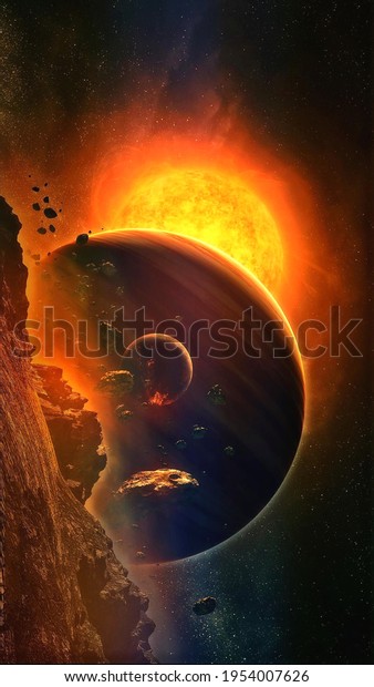 Sun And Other Planets\
With Red Effact