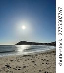Sun over Bray Head, Bray seafront, 21st October 2021