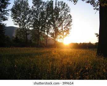sun over mountain