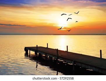 the sun and the pier - Powered by Shutterstock