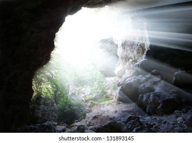Sun Rays in Big Cave - Shutterstock ID 131893145