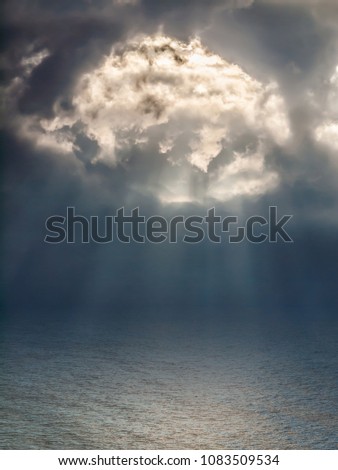 Similar – Foto Bild Stürme dunkle Wolken über dem Feld. Gewitter über einem Weizenfeld