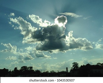 sun rays bursting though the clouds