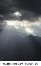 Sun rays falling in valley, Munnar, Kerala, India, Circa October 2016