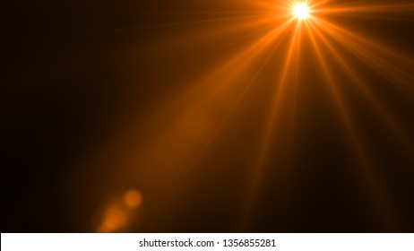 Sun Rays Light Isolated On The Black Background For Overlay Design ( Screen Blending Mode Layer)