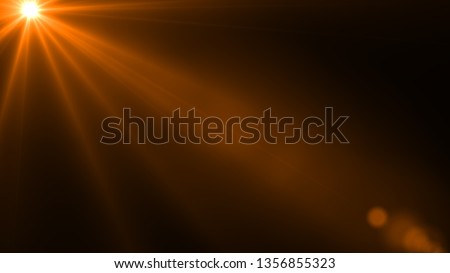 Sun rays light isolated on the black background for overlay design ( screen blending mode layer)