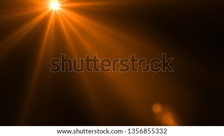 Sun rays light isolated on the black background for overlay design ( screen blending mode layer)