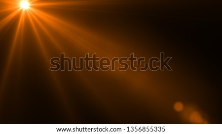 Sun rays light isolated on the black background for overlay design ( screen blending mode layer)