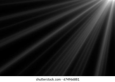 Sun Rays Light On Black Background For Overlay Design 