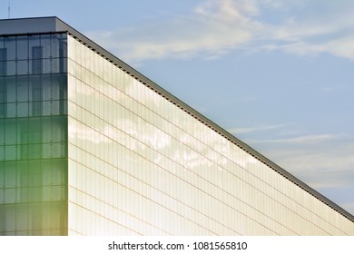 Sun reflection on facade modern building