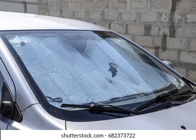 Sun Reflector Windscreen. Protection Of The Car Panel From Direct Sunlight.