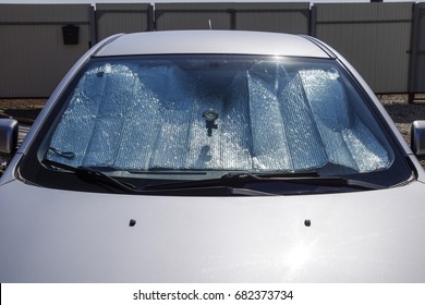 Sun Reflector Windscreen. Protection Of The Car Panel From Direct Sunlight.