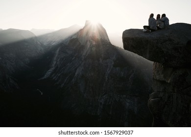 The Sun Rise Over Half Dome In Yosemite National Park.