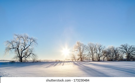 Sun Rises To Reveal Winter Shadows