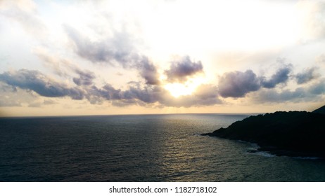 the sun set