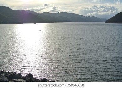 The sun set