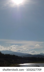 sun set after the mountain.