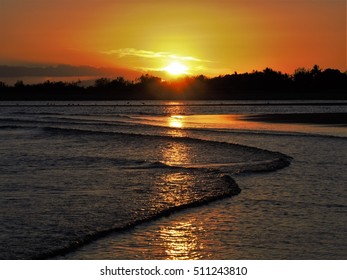 Sun set at the beach 