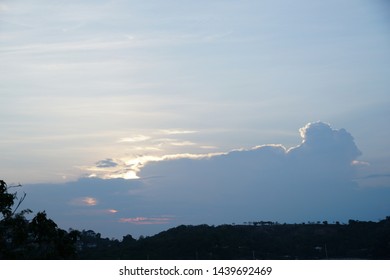 Sun set in Cloudy sky