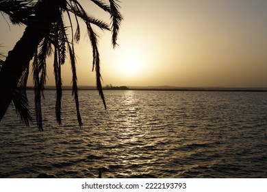 Sun Set On The Lake Siwa Egypt